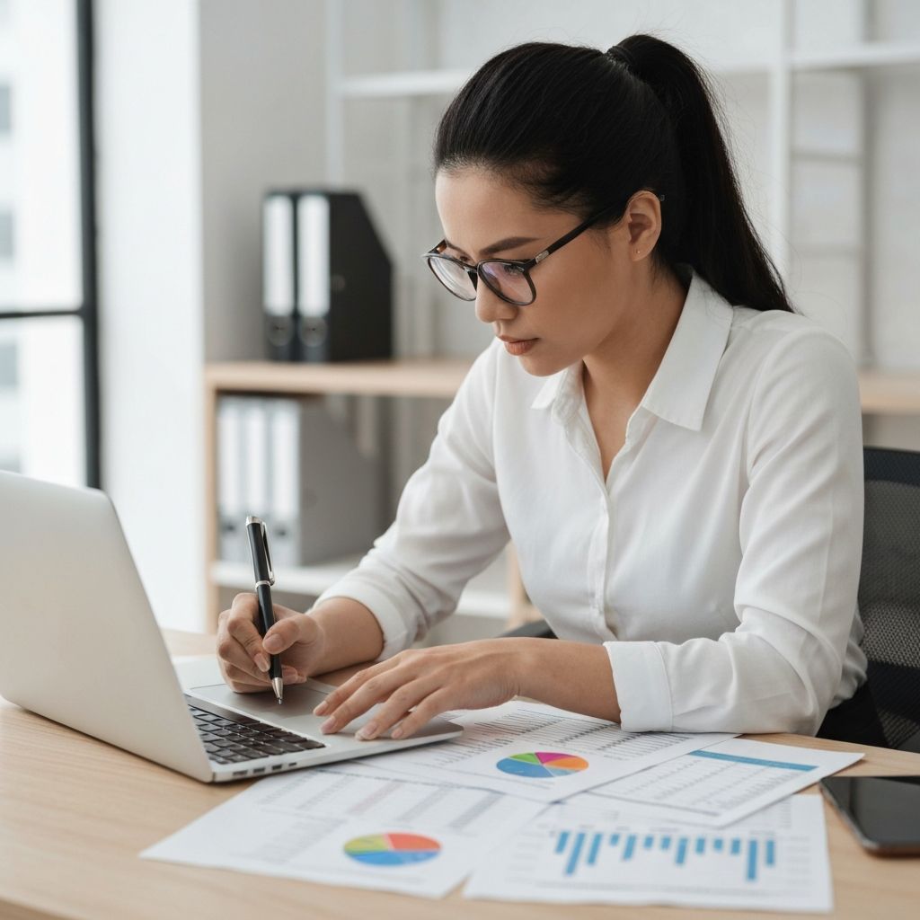 Analista financeiro trabalhando